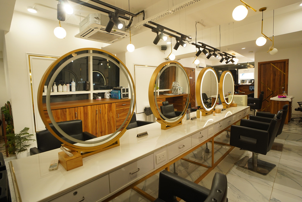 Contemporary luxury salon interior designed by AD Graphi