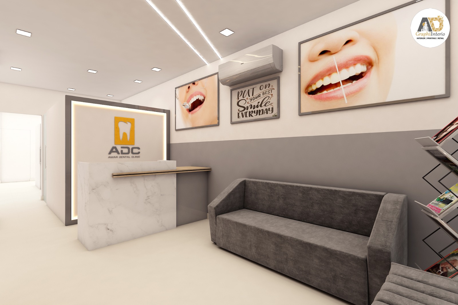 Elegant dental studio interior design project in Delhi