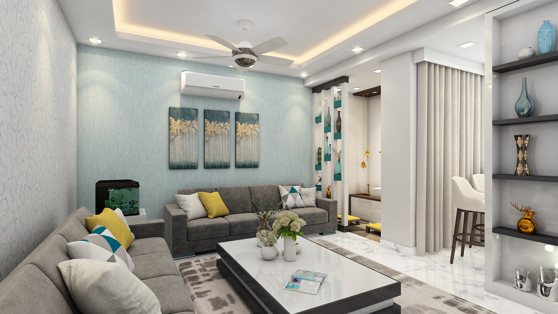 Contemporary modular kitchen interior design in Ghaziabad