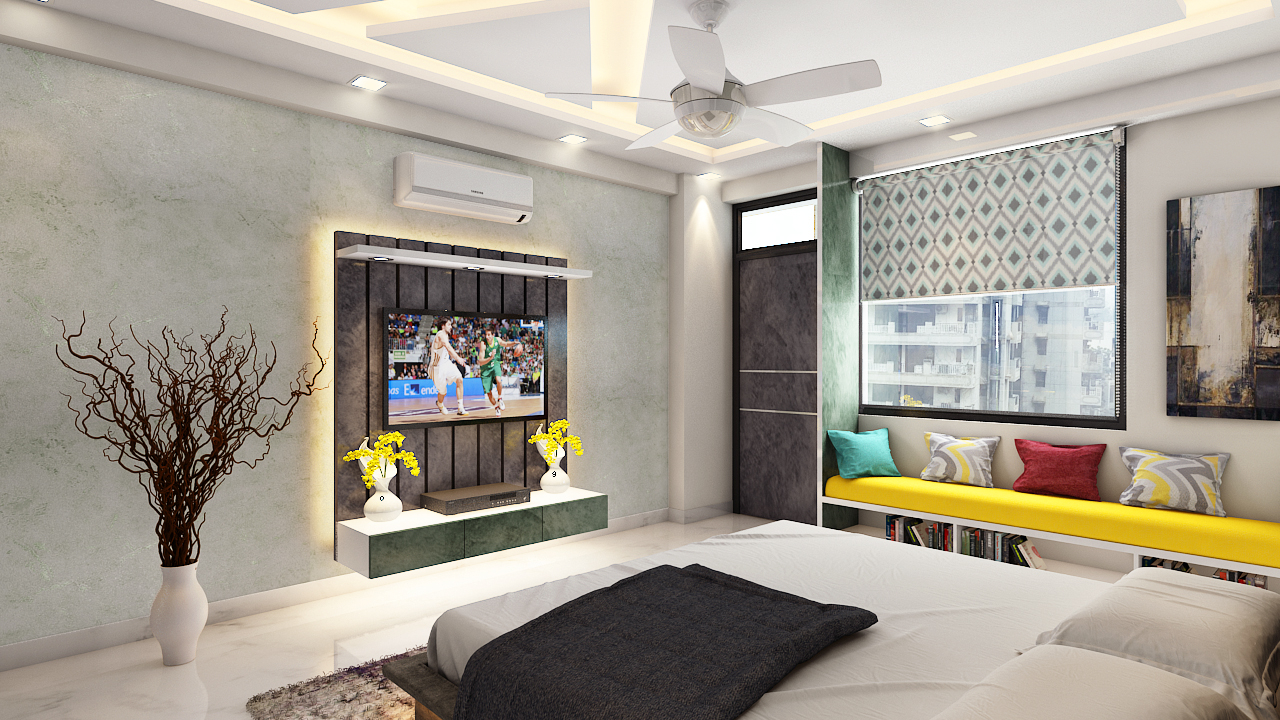 Contemporary home office interior design in Ghaziabad