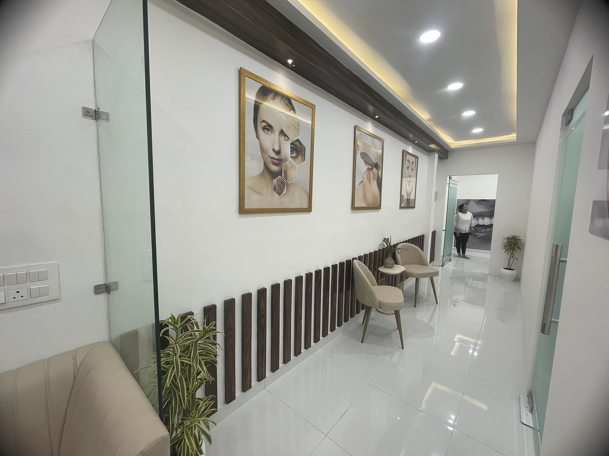 Elegant salon interiors designed for Smile N Glow
