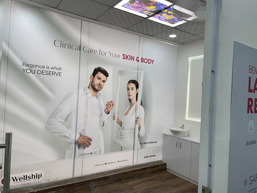 Healthcare clinic interior design reception area