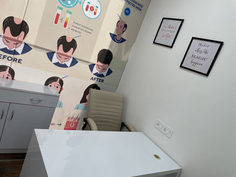 Soothing color palette in clinic interior design